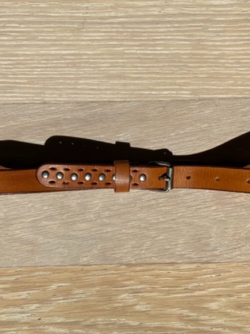 Bellerose light brown leather belt, slim, size 70 cm/ XS